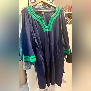 Blue and green Lands End dress